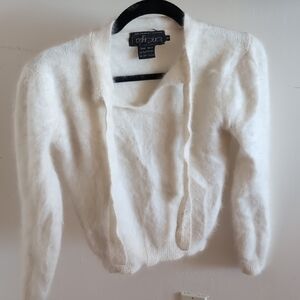 White Fuzzy Cardigan Sweater